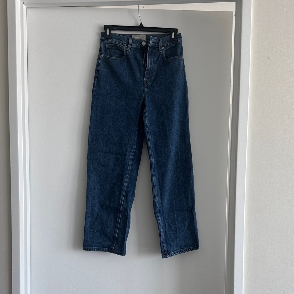 Everlane Women's Straight Leg Jeans in Dark Blue